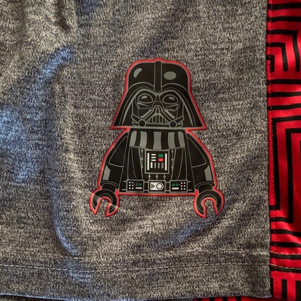 Star Wars Dark Side Gray and Red Boys Athletic Shorts